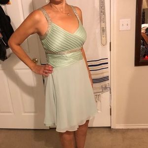 Calvin Klein chiffon and embroidered dress